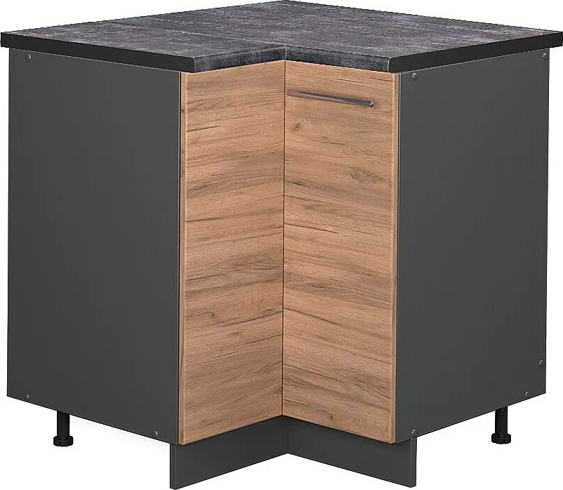 Szafka narożna złoty dąb energetyczny 80.5x60x82 fame-line