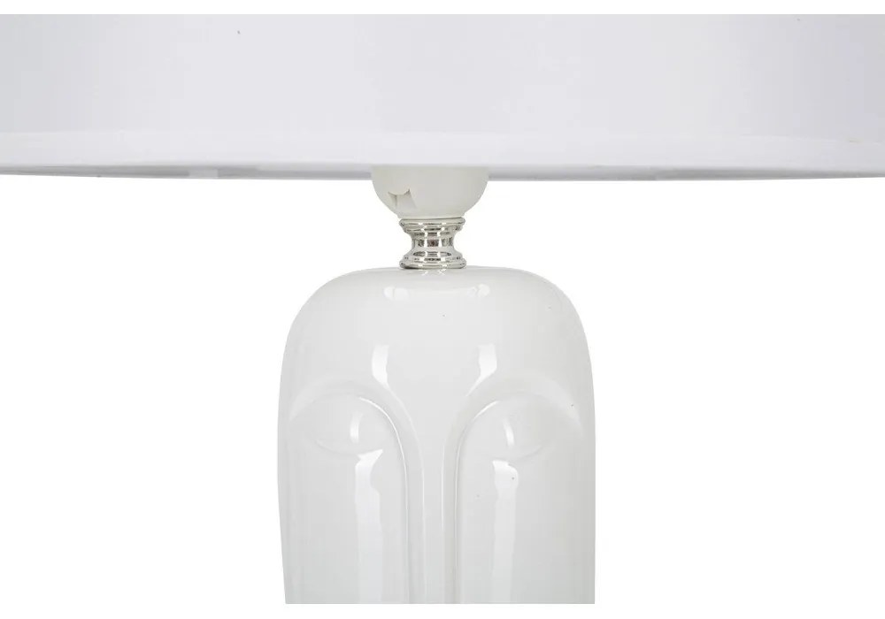 Biała ceramiczna lampa stołowa z tekstylnym kloszem (wys. 46 cm) Statua – Mauro Ferretti
