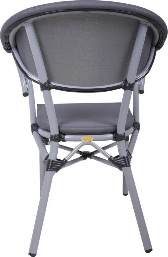 Szare metalowe krzesło ogrodowe Toskana – Garden Pleasure