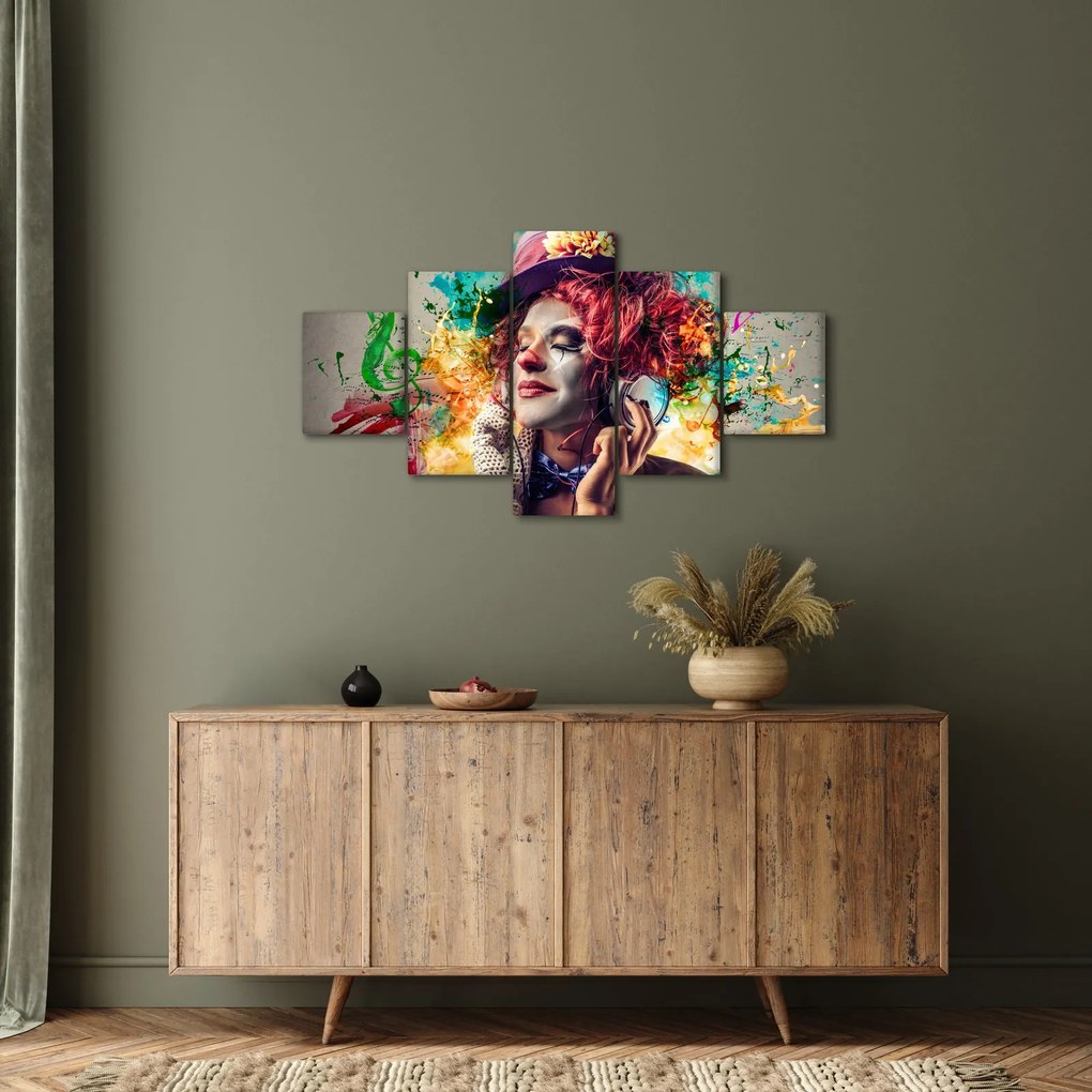 Obraz - Artystka ze słuchawkami (125x70 cm)