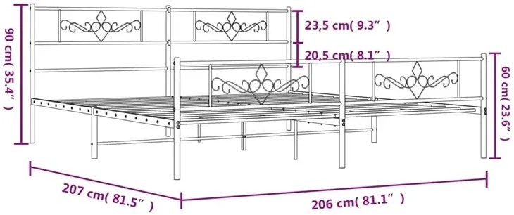 Białe metalowe łóżko rustykalne 200x200 cm - Gisel