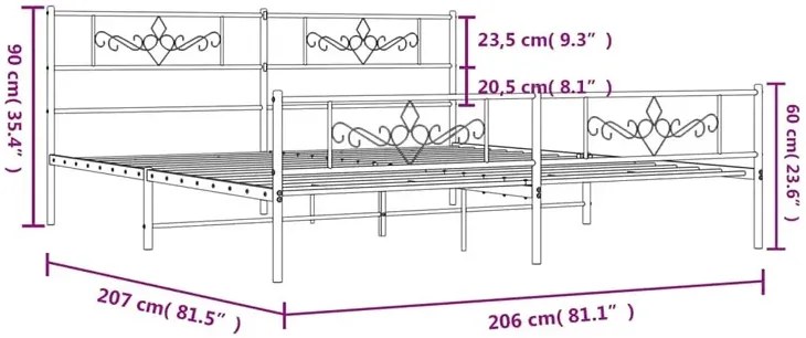 Białe metalowe łóżko rustykalne 200x200 cm - Radina