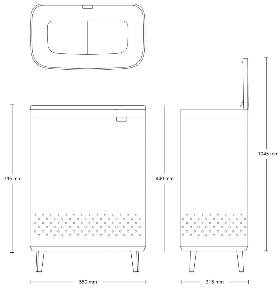 Biały metalowy kosz na pranie 90 l Bo Hi – Brabantia