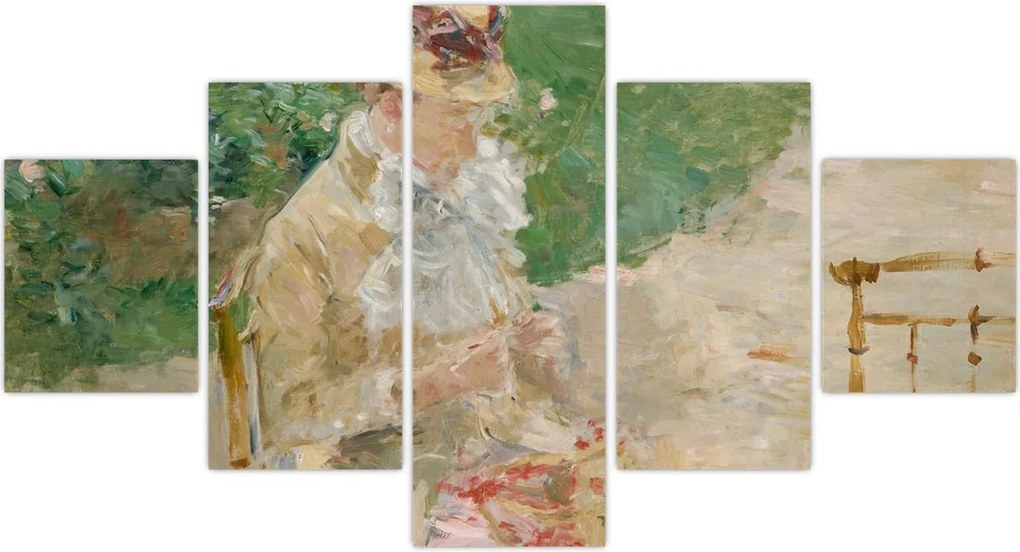 Obraz - Berthe Morisot, Young Woman Knitting, reprodukcje (125x70 cm)