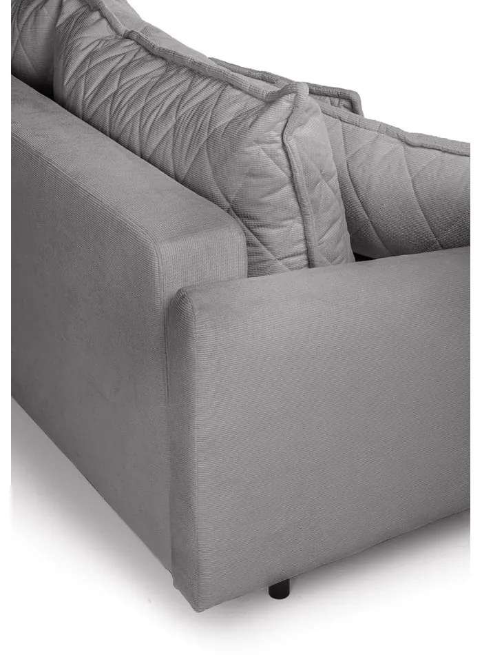 Szara sztruksowa rozkładana/ze schowkiem sofa 215 cm Bjork – Bonami Selection