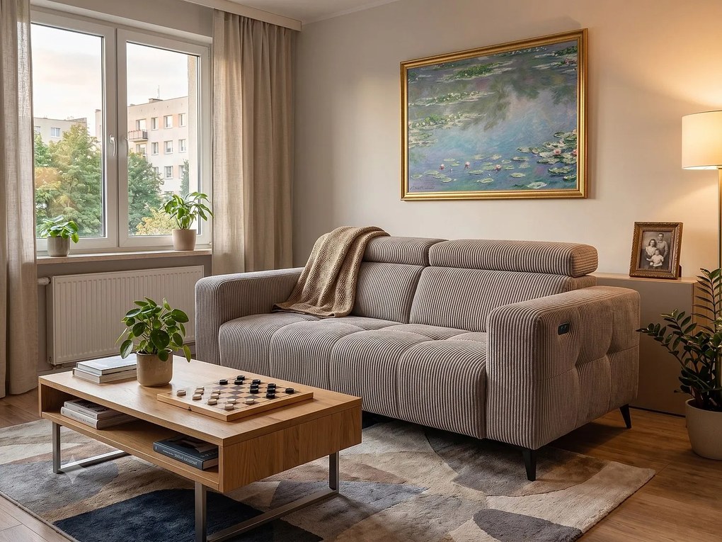 Kanapa Nicolette Elektryczna z USB i Regulowanymi Zagłówkami – Nowoczesna Sofa Premium