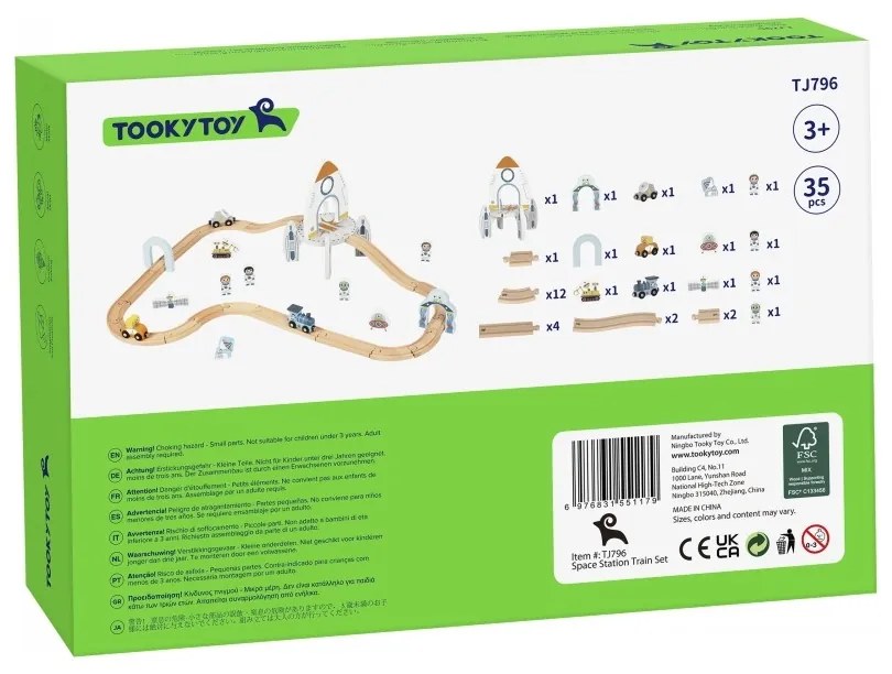 Tooky toy drewniana kolejka kosmiczna zestaw tory