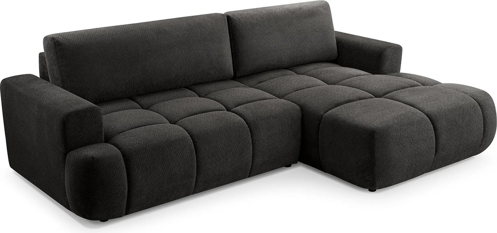 Masseno Narożnik VASTO z funkcją spania i pojemnikiem na pościel Narozniki L, Rozkładana sofa - Szary, VINCI 17