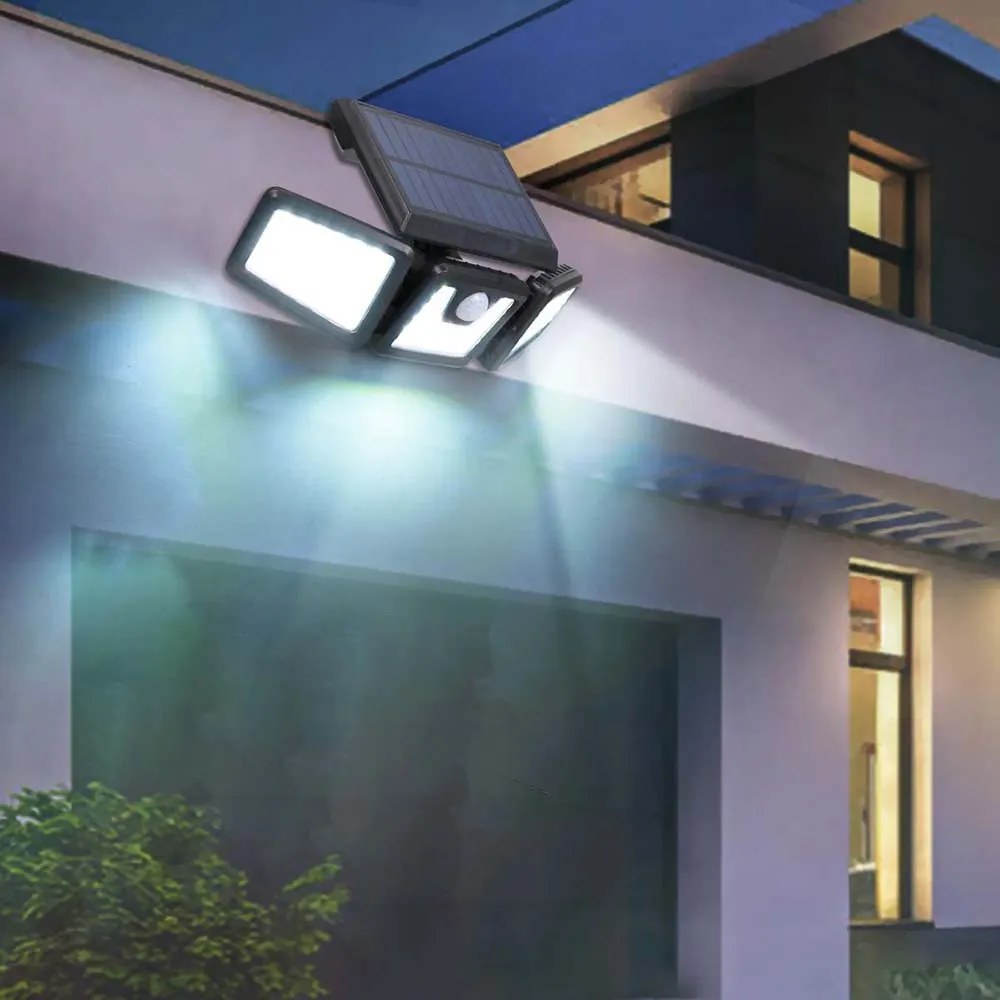 Lampa solarna obrotowa z 3 panelami