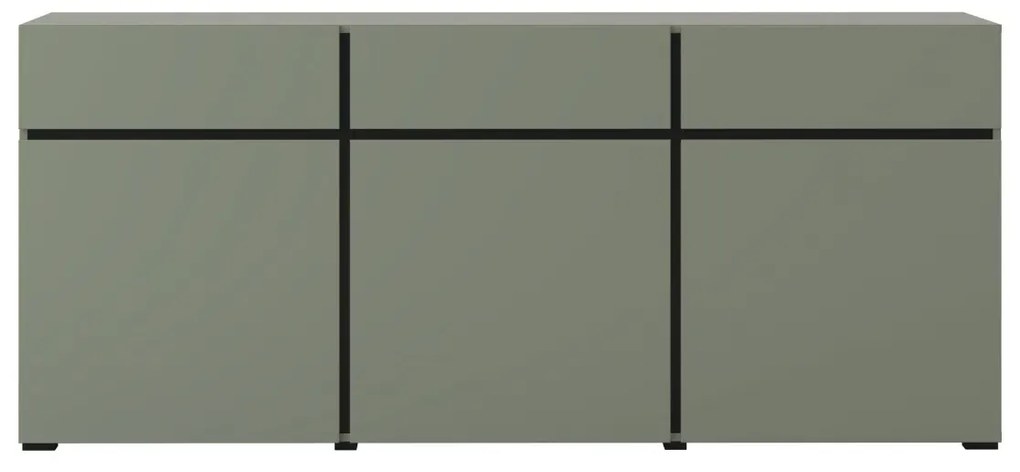 Komoda CROSS 3D3S 180cm zielona/czarna HELVETIA