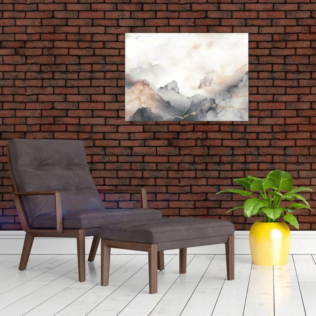 Obraz - Górska abstrakcja z teksturą marmuru (70x50 cm)