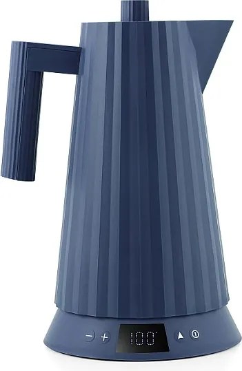 Elektryczny Czajnik Alessi Plissé Niebieski 1,7L z Kontrolą Temperatury i Rzeźbiarskim Designem Michele De Lucchi