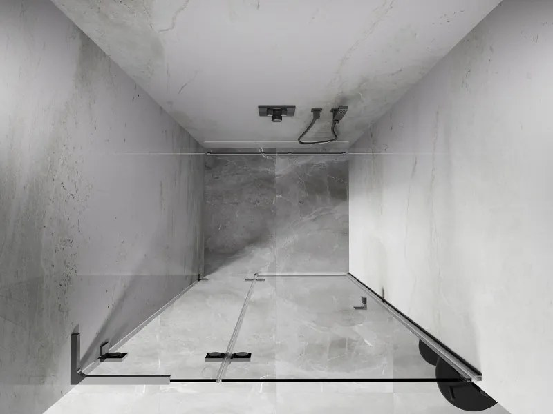 Mexen Lunar L drzwi prysznicowe uchylne lewe 110 cm, transparent, chrom - 834L-110-000-01-00-L