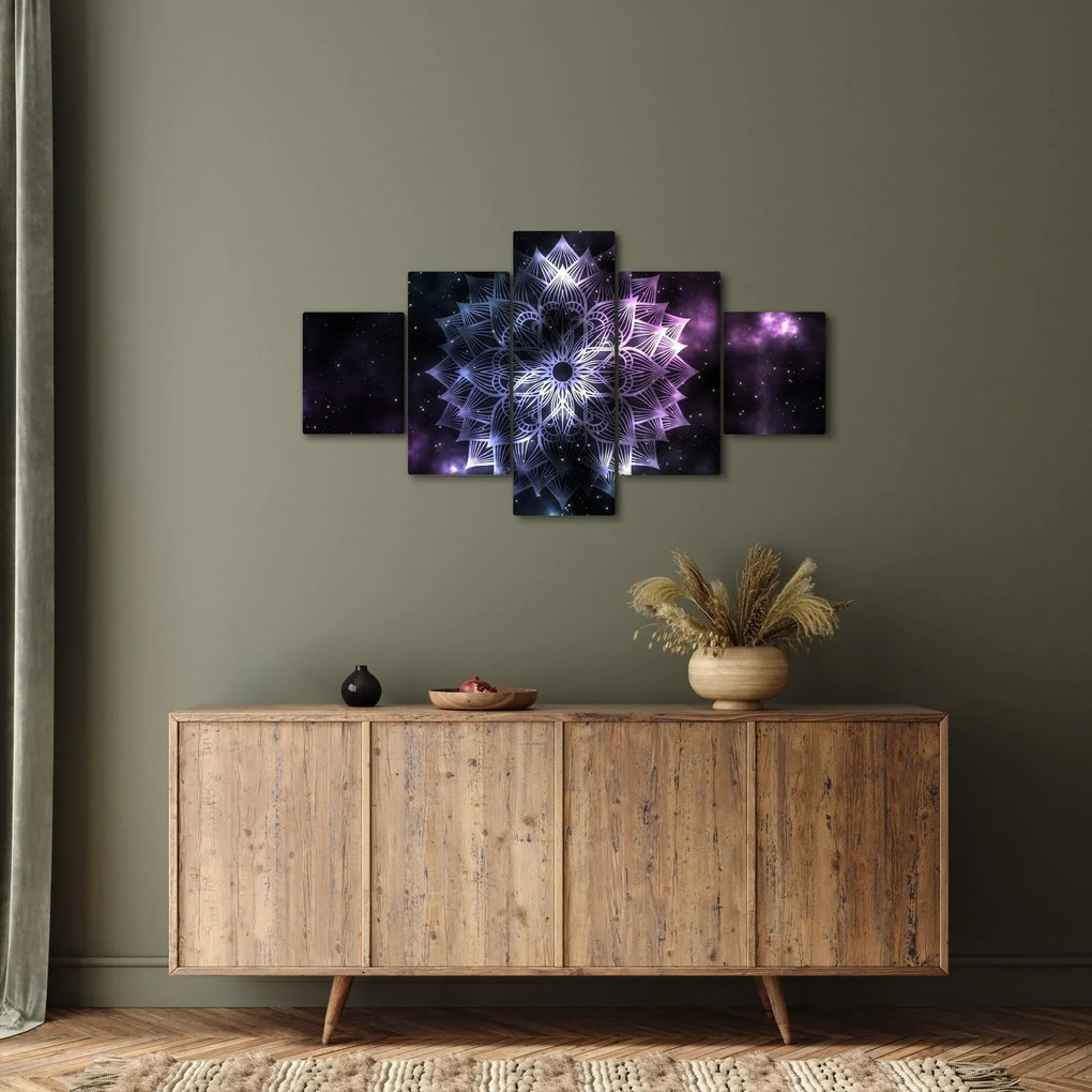 Obraz - Mandala lotosu w kosmosie (125x70 cm)
