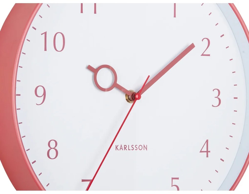 Zegar ścienny Karlsson 5992RD design czerwony, średnica 30 cm
