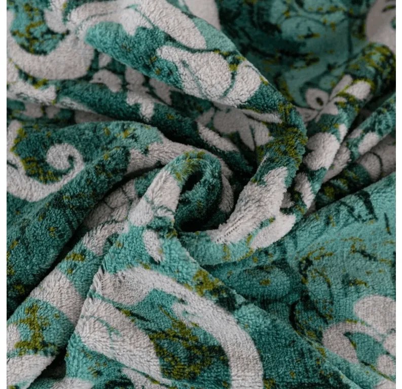 PrzytulneMieszkanie.pl PrzytulneMieszkanie.pl Pościel z mikropluszu ORIENTINO zielona Rozmiar pościeli: 70 x 80 cm | 140 x 200 cm