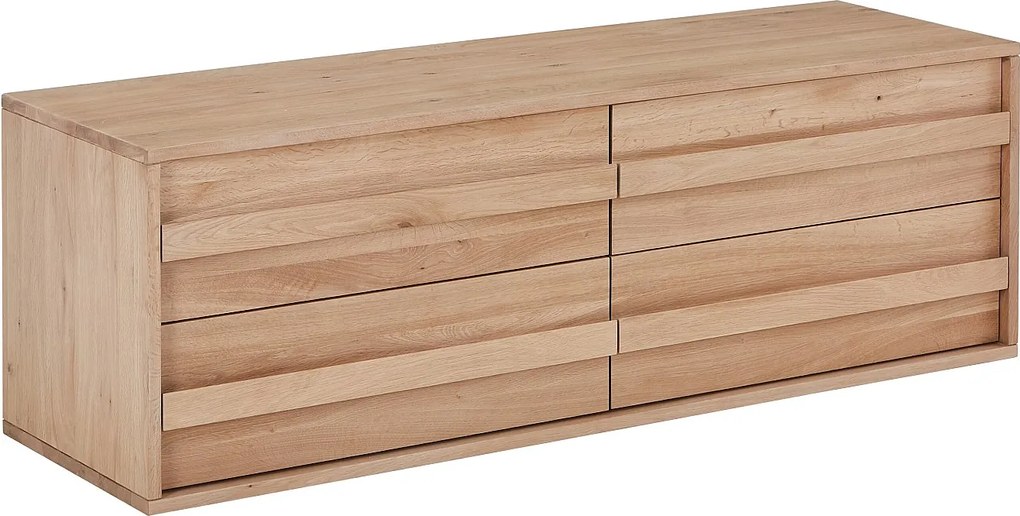 Szafka pod umywalkę podwieszana z litego dębu - Jasny naturalny - 150 cm - SARLO