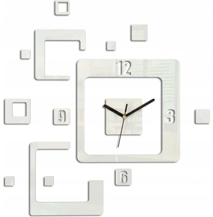 Zegar ścienny naklejany kwadratowy nowoczesny do salonu loft nowoczesny