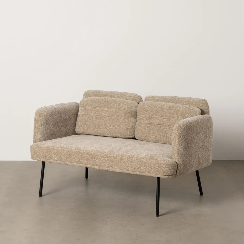 Beżowa sofa z tkaniny szenilowej 127 cm Bind – Ixia