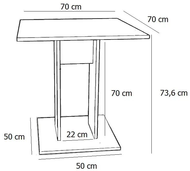 Stolik kwadratowy barowy beton + czarny R5-C58