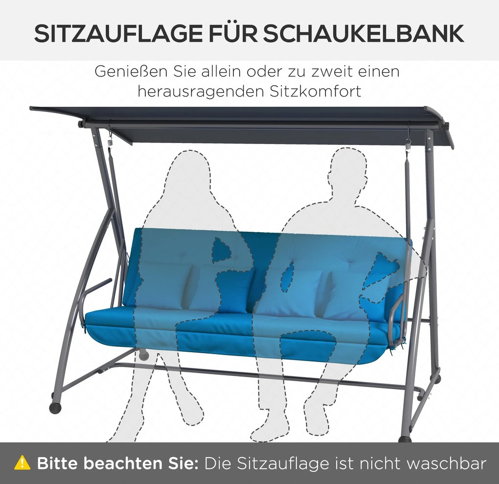 Outsunny 170 cm siedzisko dla huśtawki Hollywood, niebieski