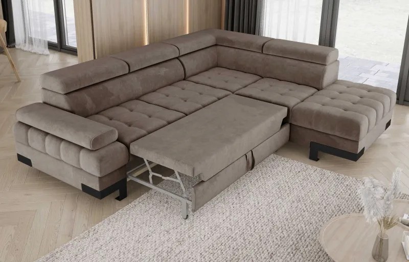 Narożnik SELVA L z funkcją spania i pojemnikiem SALVADOR 03 WERSAL