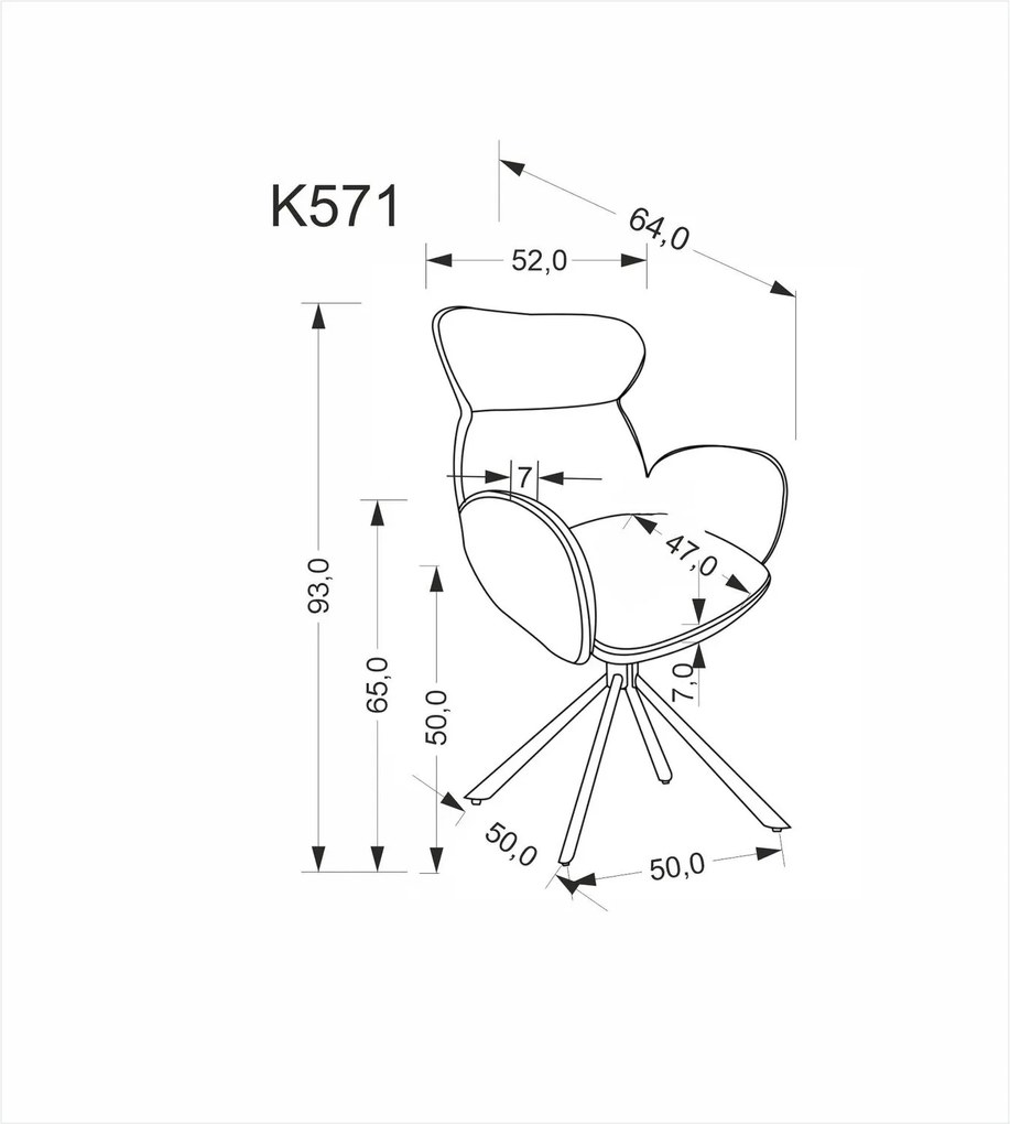 Krzesło jadalniane z funkcją obracania K571 Halmar
