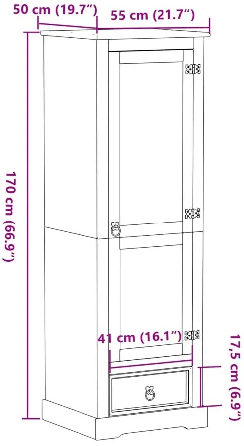 Wysoki zamykany słupek łazienkowy E5-B42