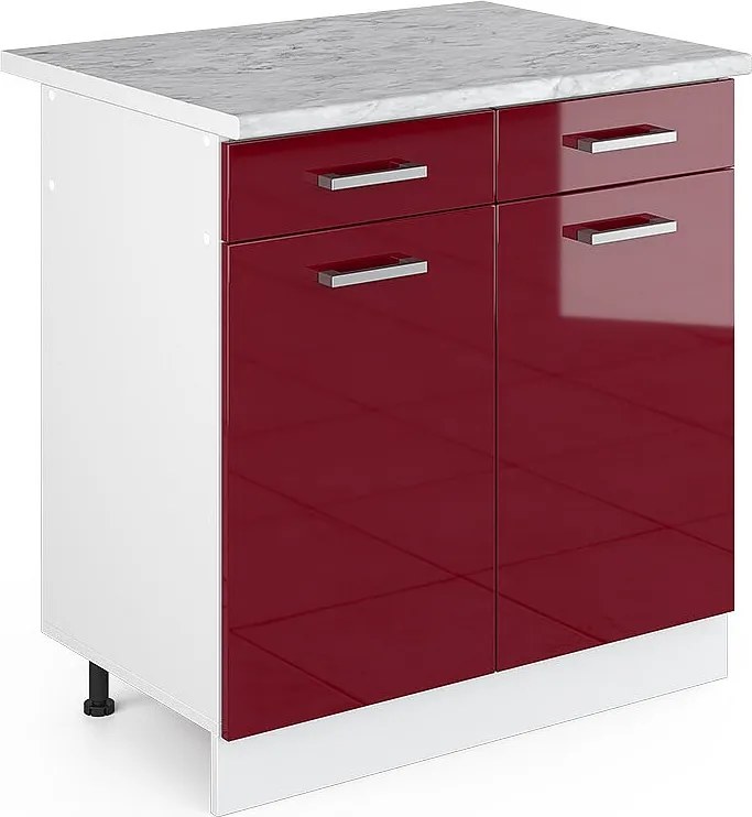Szafka dolna do kuchni czerwony połysk 80x60x81.6 r-line