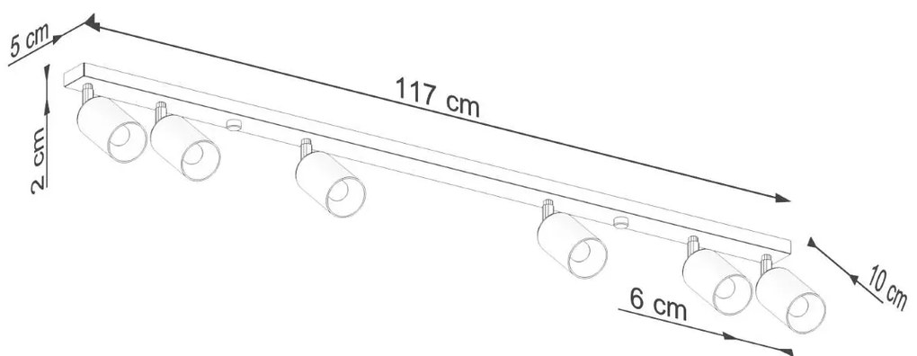 Listwa oświetleniowa WINX 6L czarna/chrom SOLLUX  LIGHTING