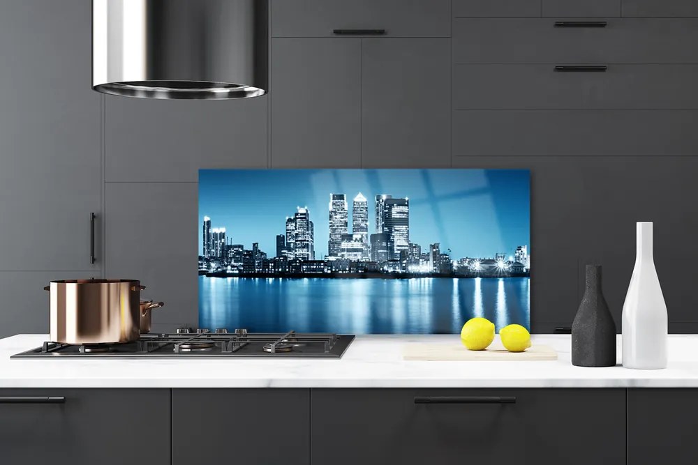 Panel Szklany Sylwetka Miejskich Wieżowców