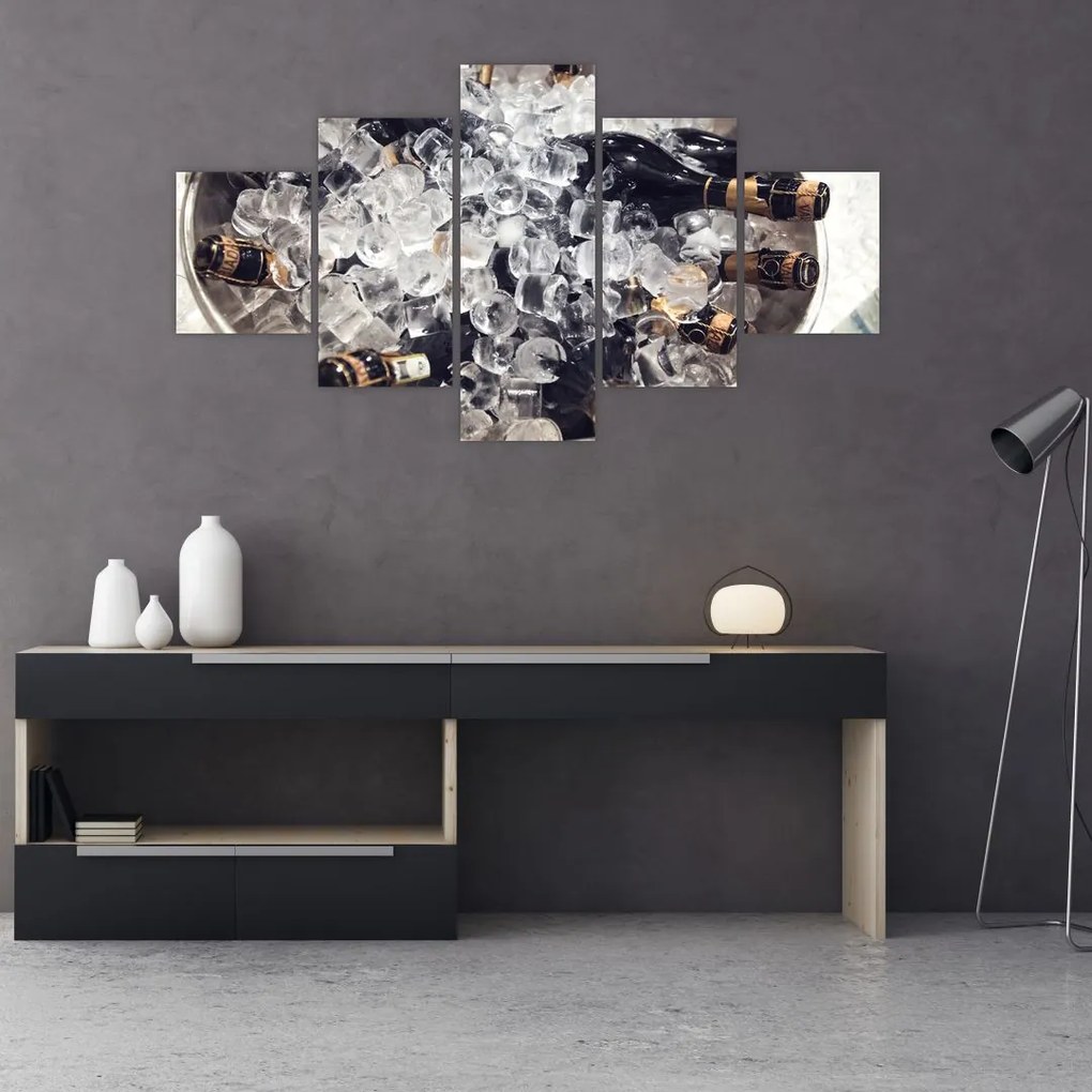 Obraz - szampan w lodzie (125x70 cm)