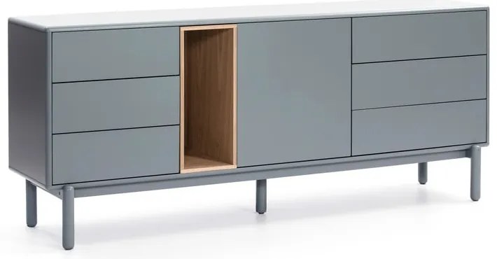 Niebieska/szara niska komoda 180x76 cm Corvo – Teulat