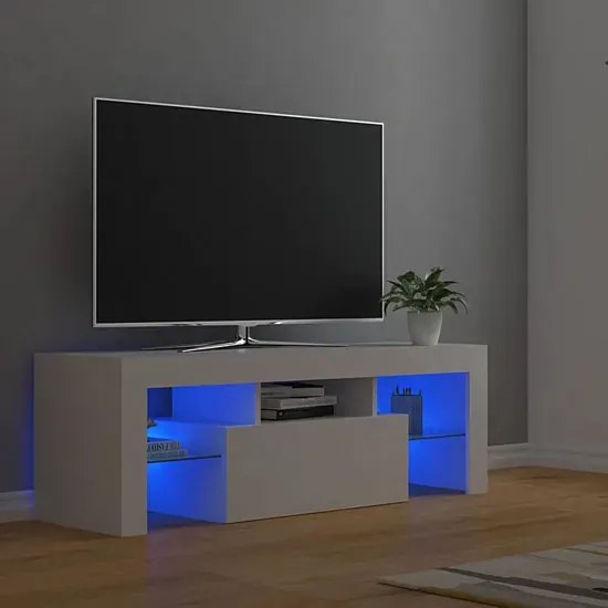 Biała szafka RTV z oświetleniem LED H0-L44