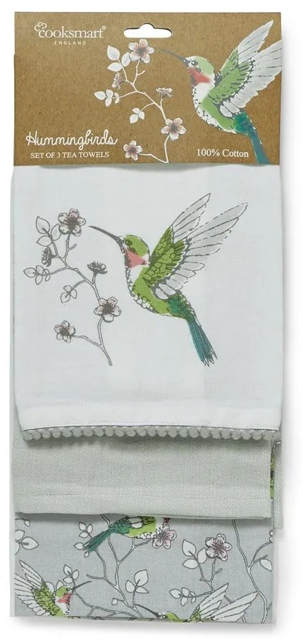 Zestaw ścierek, fartucha i rękawicy kuchennej 5 szt. Hummingbirds – Cooksmart ®