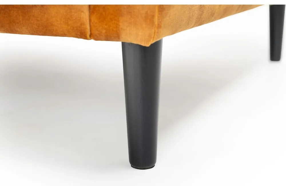 Żółta sofa z aksamitnym obiciem Scandic Adagio, szer. 153 cm