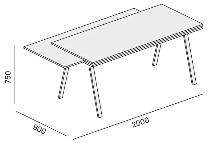 PLAN Biurko LAYERS, wysuwany środkowy blat, 1700 mm, biały / grafit