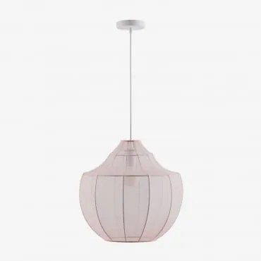 Lampa Sufitowa Wisząca Z Metalu I Tkaniny Adaya Cotton Candy - Sklum