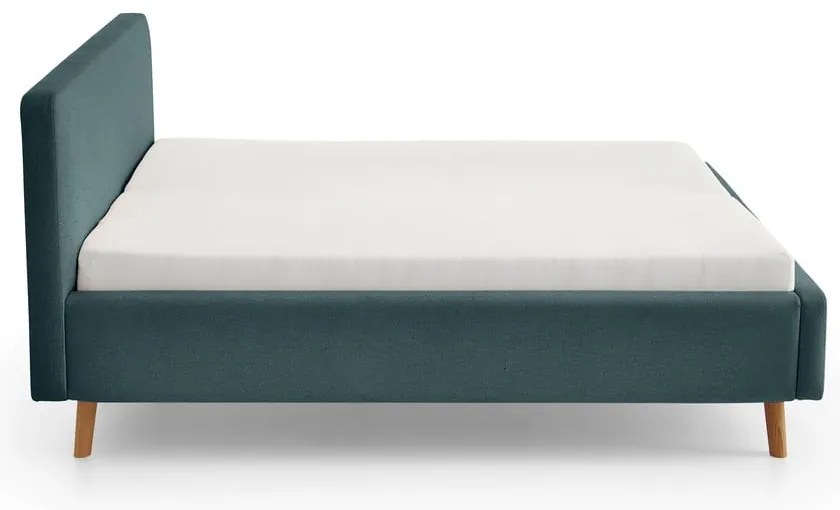 Niebieskoszare tapicerowane łóżko jednoosobowe bez stelaża 120x200 cm Mattis – Meise Möbel