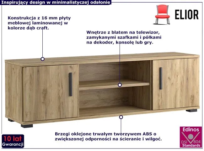 Stojąca szafka rtv dąb craft - Lamans 10X