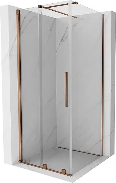 Mexen Velar kabina prysznicowa rozsuwana 120 x 120 cm, transparent, różowe złoto - 871-120-120-01-60