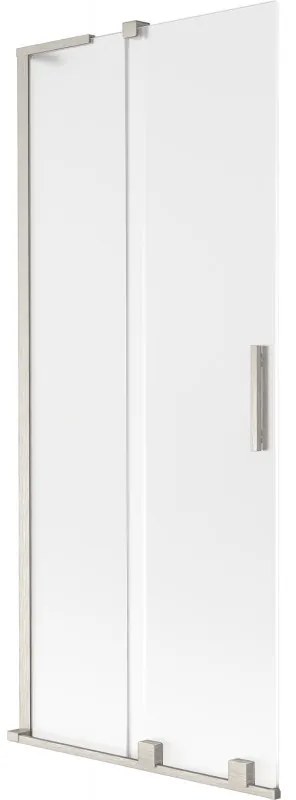 Mexen Velar L parawan nawannowy 2-skrzydłowy rozsuwany 80 x 150 cm, szron, nikiel szczotkowany - 896-080-003-31-97