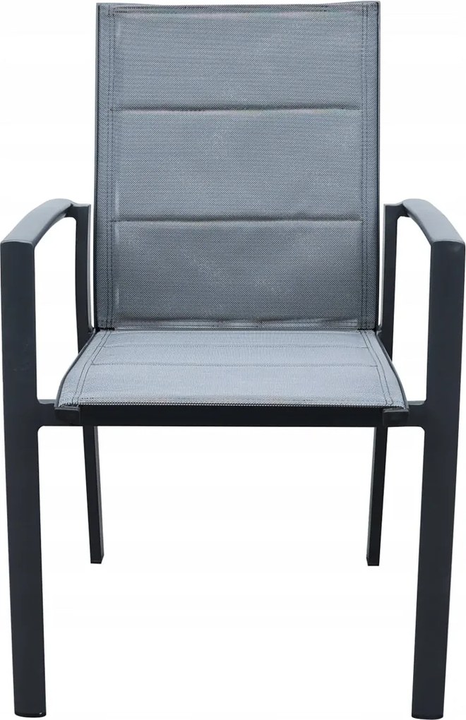 Krzesło ogrodowe aluminiowe antracyt 56x65x88 cm komfortowe wytrzymałe