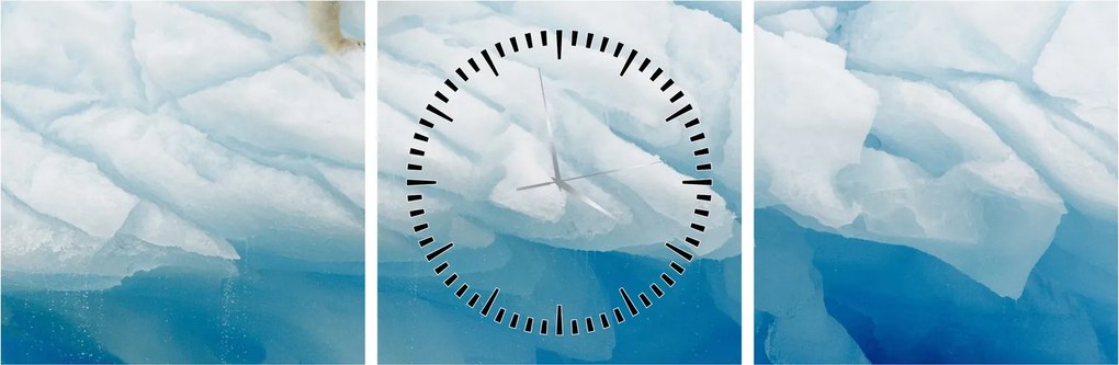 Obraz - Niedźwiedź polarny (z zegarem) (90x30 cm)