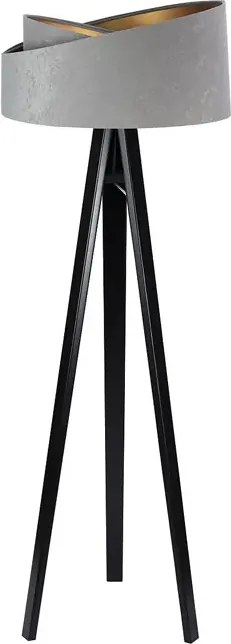 Szaro-czarna nowoczesna lampa stojąca trójnóg - 4X S025 K6-C39