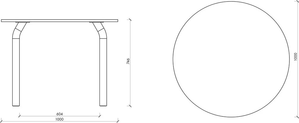 Okrągły stół ø 100 cm Meko – noo.ma