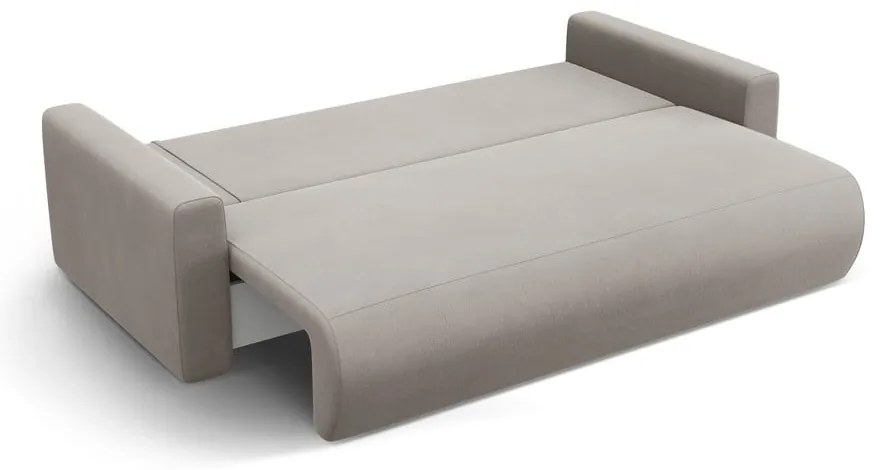 Jasnoszara aksamitna rozkładana sofa ze schowkiem 238 cm Belfast – Cosmopolitan Design