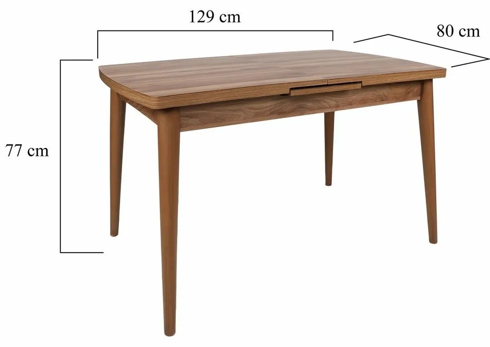 Rozkładany stół jadalniany Inci Walnut