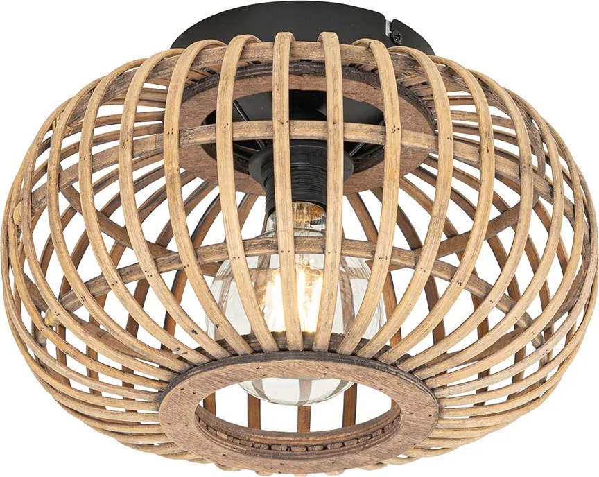 Inteligentna lampa sufitowa czarna z bambusem z WiFi G95 - Amira