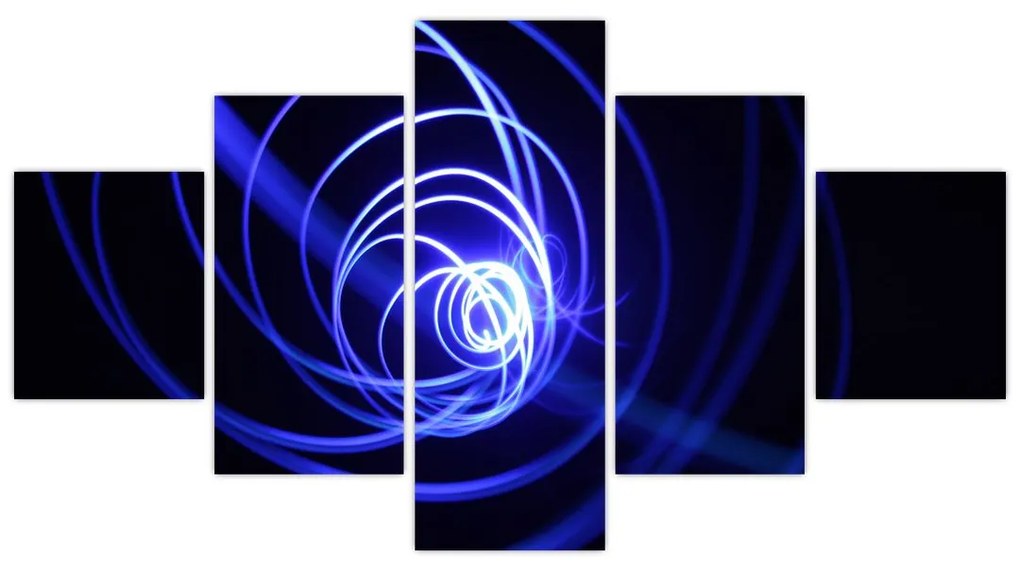 Obraz niebieskich spiral (125x70 cm)